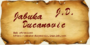 Jabuka Ducanović vizit kartica